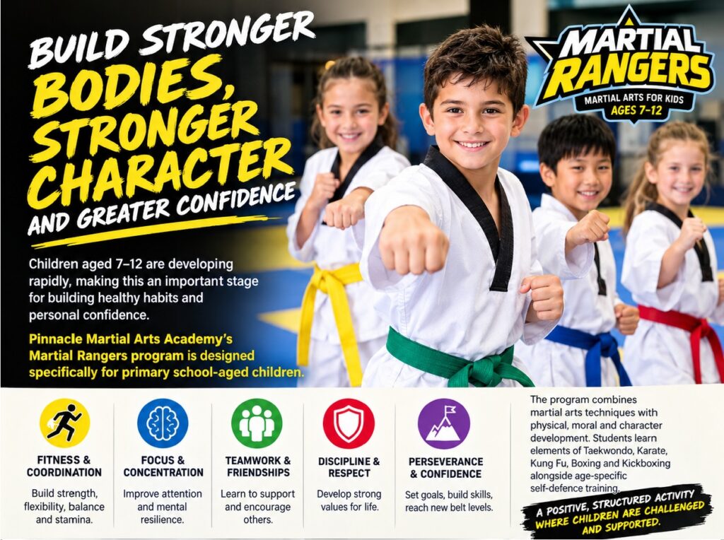Stronger Bodies, Character and Confidence at Pinnacle Taekwondo Martial Arts in Marrickville Inner West Sydney