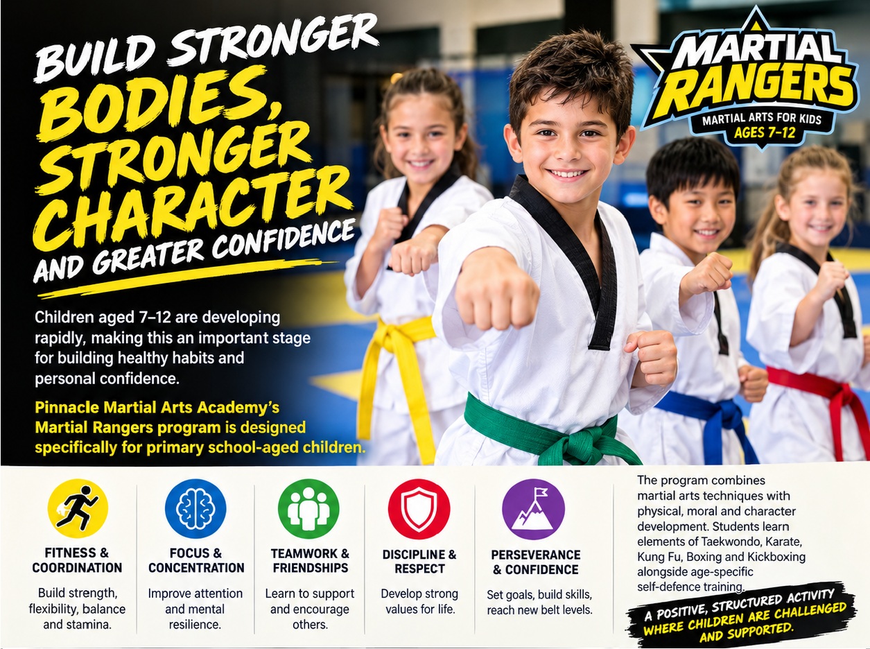 Stronger Bodies, Character and Confidence at Pinnacle Taekwondo Martial Arts in Marrickville Inner West Sydney